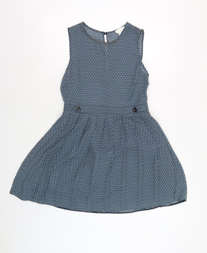 John Lewis Women's Blue Geometric Shift Dress S