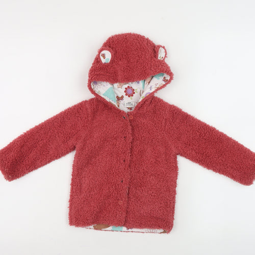 Mini Cuddles Red Hooded Cardigan for Unisex Baby 9-12 Months