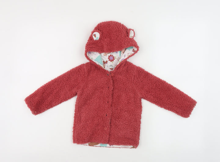 Mini Cuddles Red Hooded Cardigan for Unisex Baby 9-12 Months