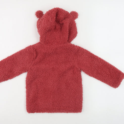 Mini Cuddles Red Hooded Cardigan for Unisex Baby 9-12 Months
