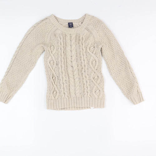 BabyGap Boys Beige Cable-Knit Cotton Jumper 5 Years