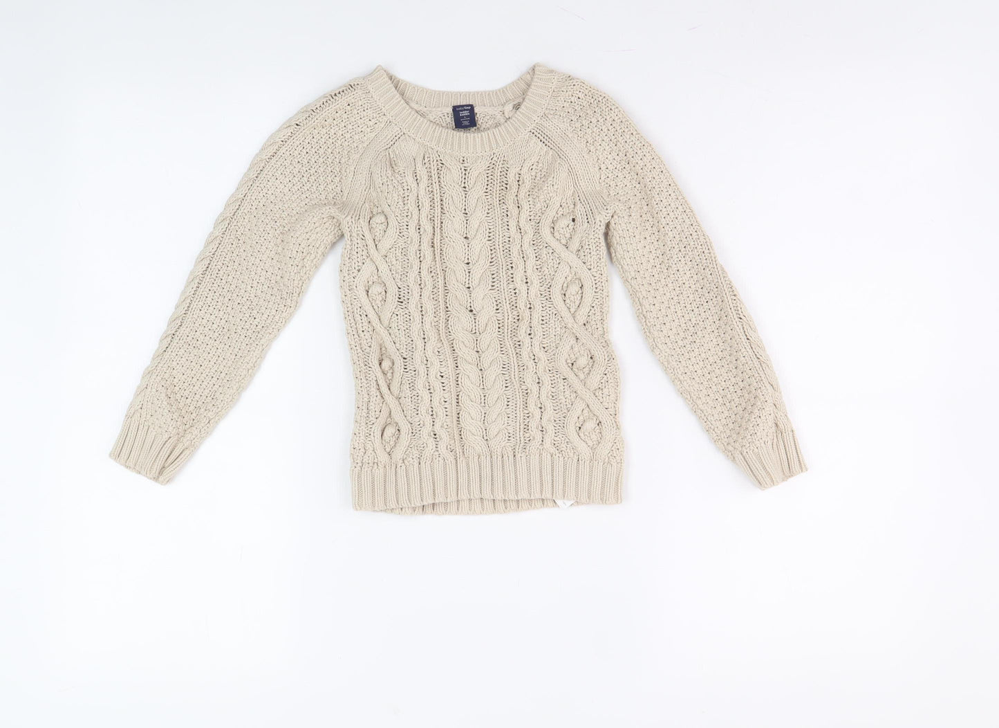 BabyGap Boys Beige Cable-Knit Cotton Jumper 5 Years