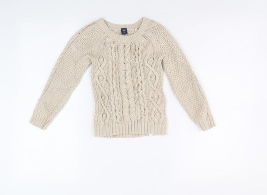 BabyGap Boys Beige Cable-Knit Cotton Jumper 5 Years