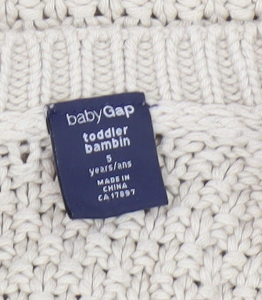 BabyGap Boys Beige Cable-Knit Cotton Jumper 5 Years