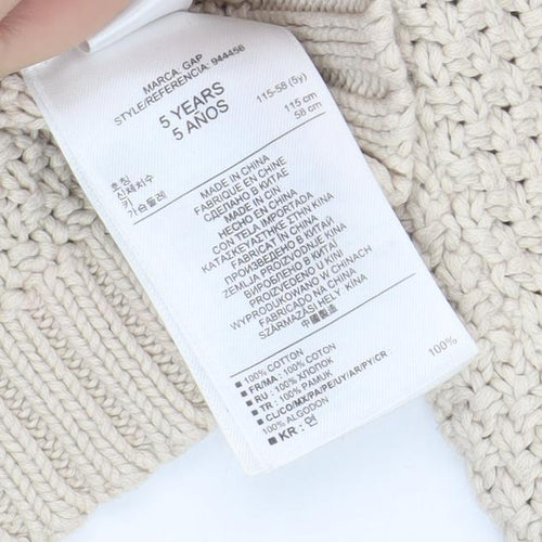 BabyGap Boys Beige Cable-Knit Cotton Jumper 5 Years