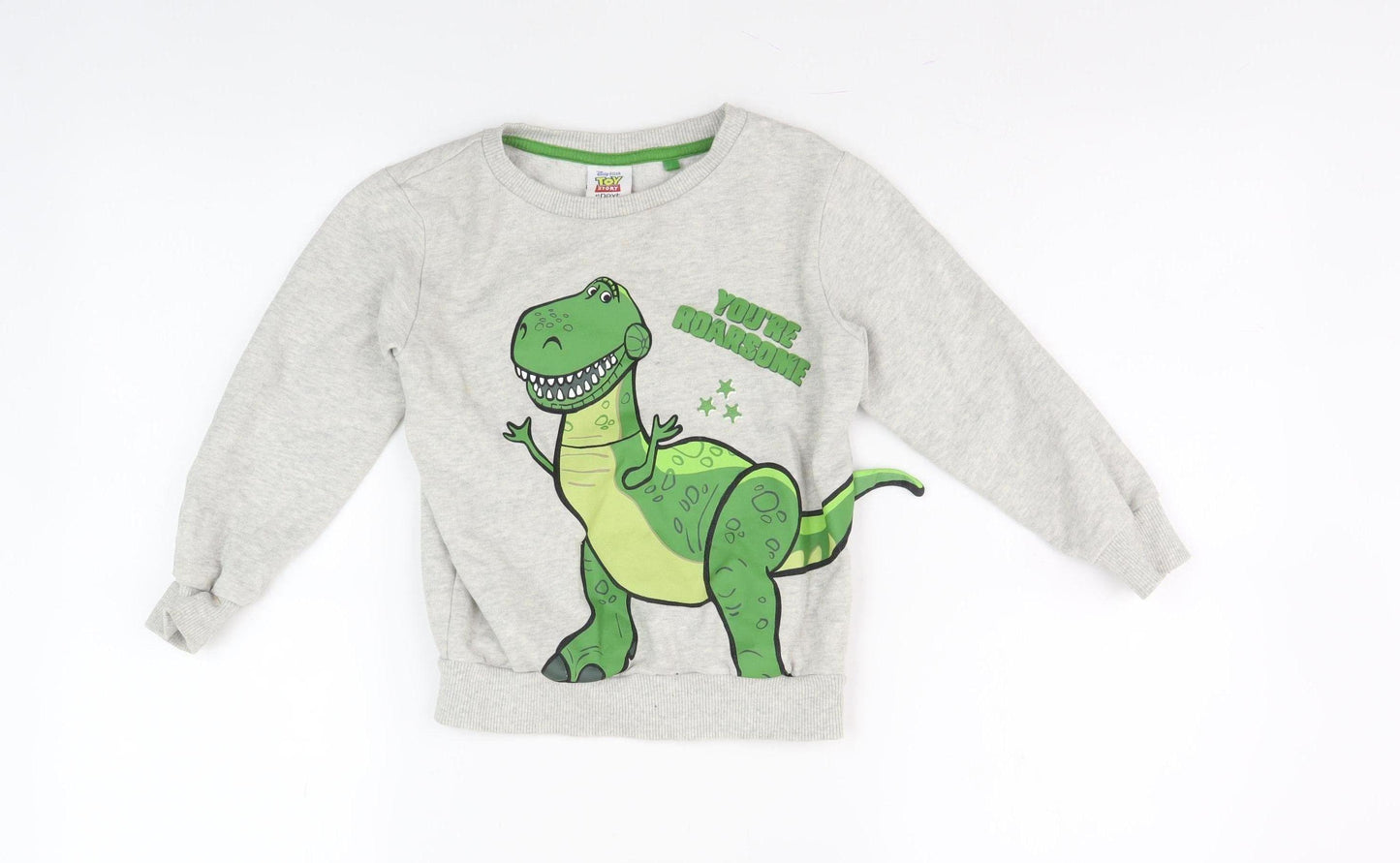 Next Boys Dinosaur Grey Sweatshirt 4-5 Years Pullover