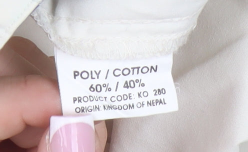 Kangaroo Poo White Cargo Trousers - Unisex Size 12