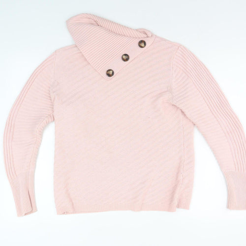 Roman Women's Pink Cowl Neck Knit Pullover Jumper Size 12