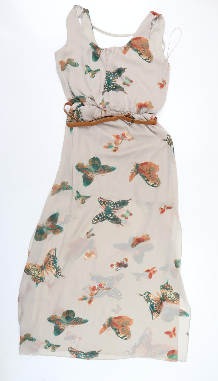 Cameo Rose Women's Beige Butterfly A-Line Dress
