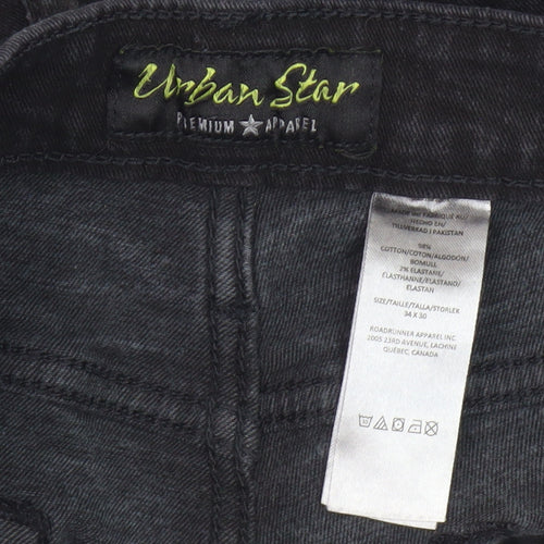 Urban Star Men's Black Straight Jeans Size 34