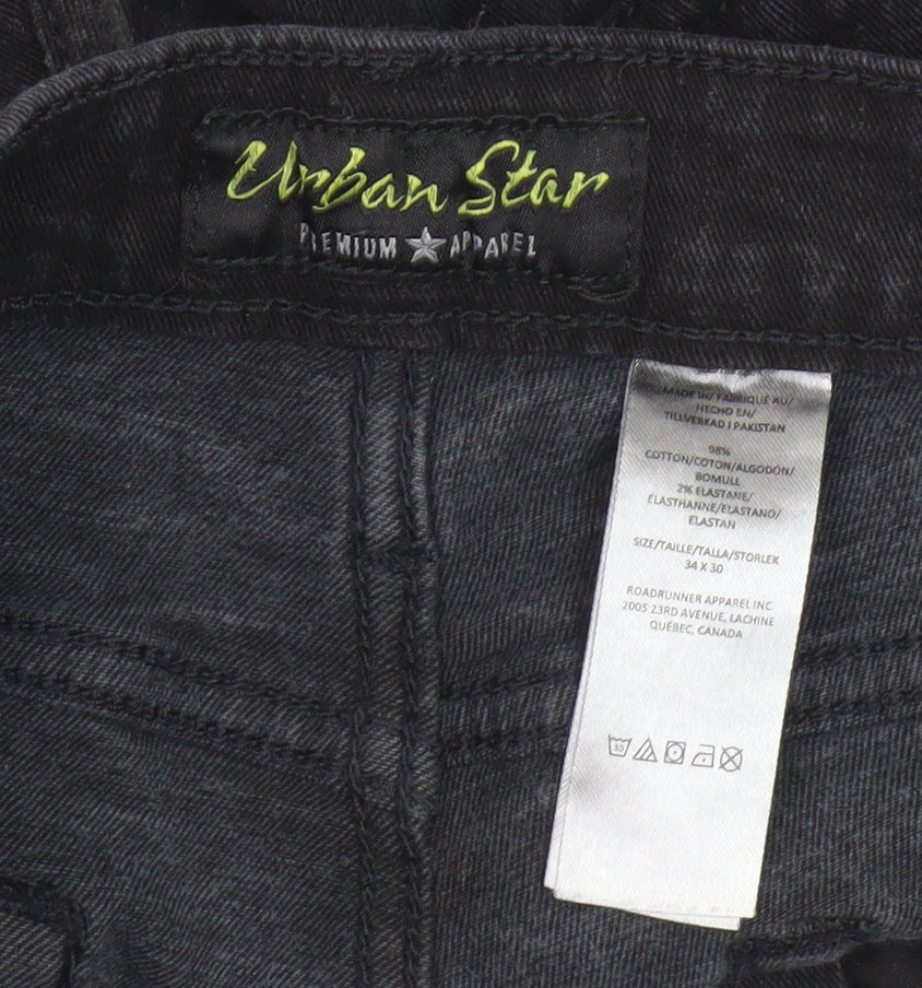 Urban Star Men's Black Straight Jeans Size 34