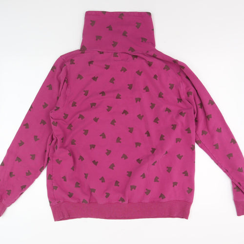 HKM Women's Pink Animal Print Pullover Sweatshirt L
