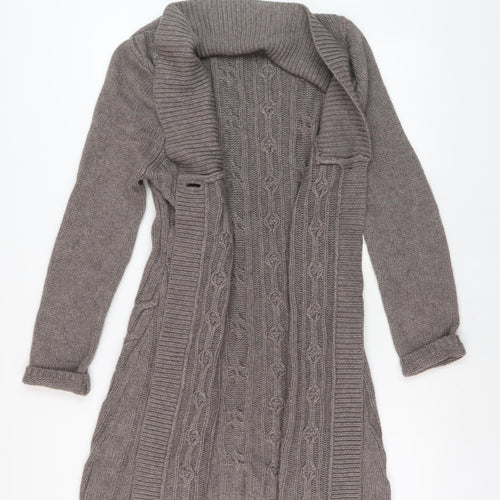 East Women's Grey Cardigan - Size 12 Heavyweight