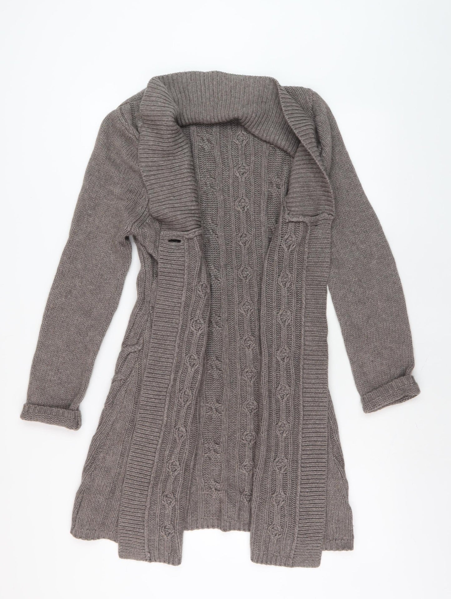 East Women's Grey Cardigan - Size 12 Heavyweight