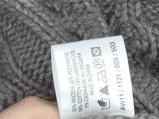 East Women's Grey Cardigan - Size 12 Heavyweight