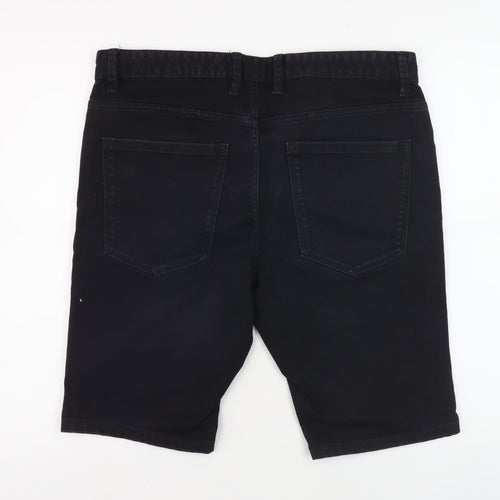 Next Men's Black Chino Shorts, Size 38, Slim Fit, Casual
