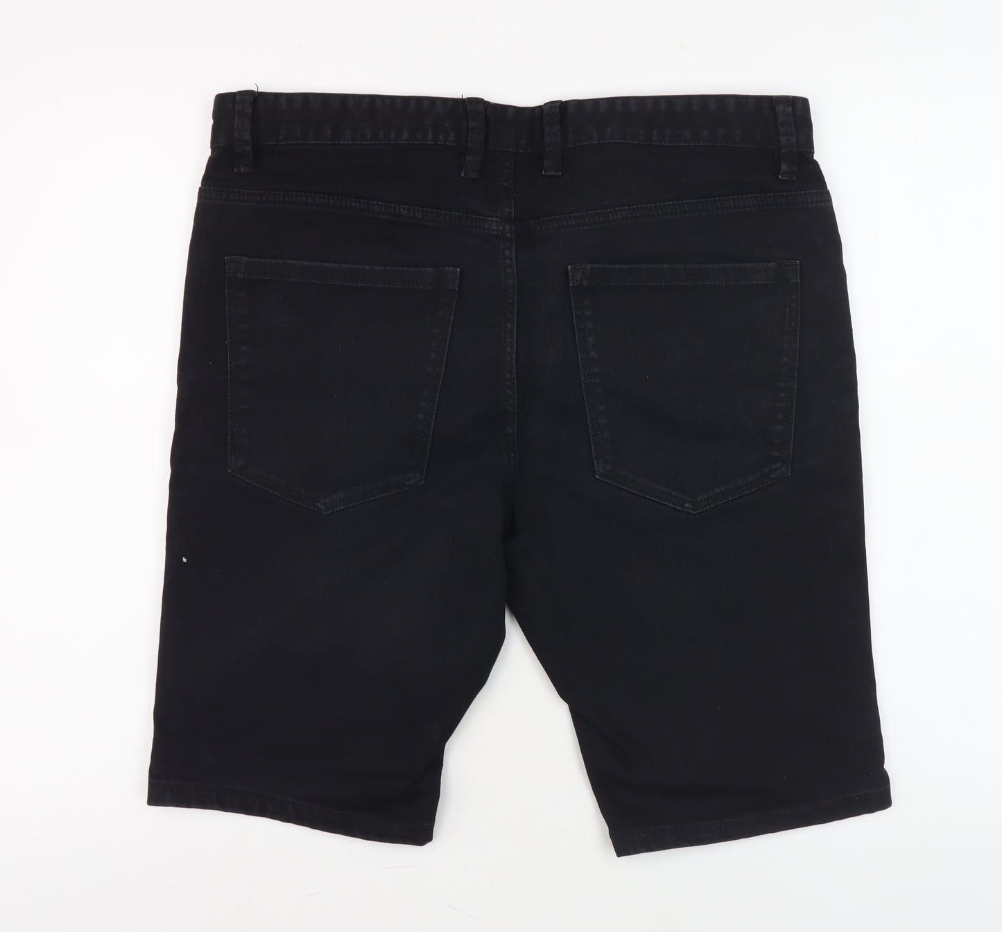 Next Men's Black Chino Shorts, Size 38, Slim Fit, Casual