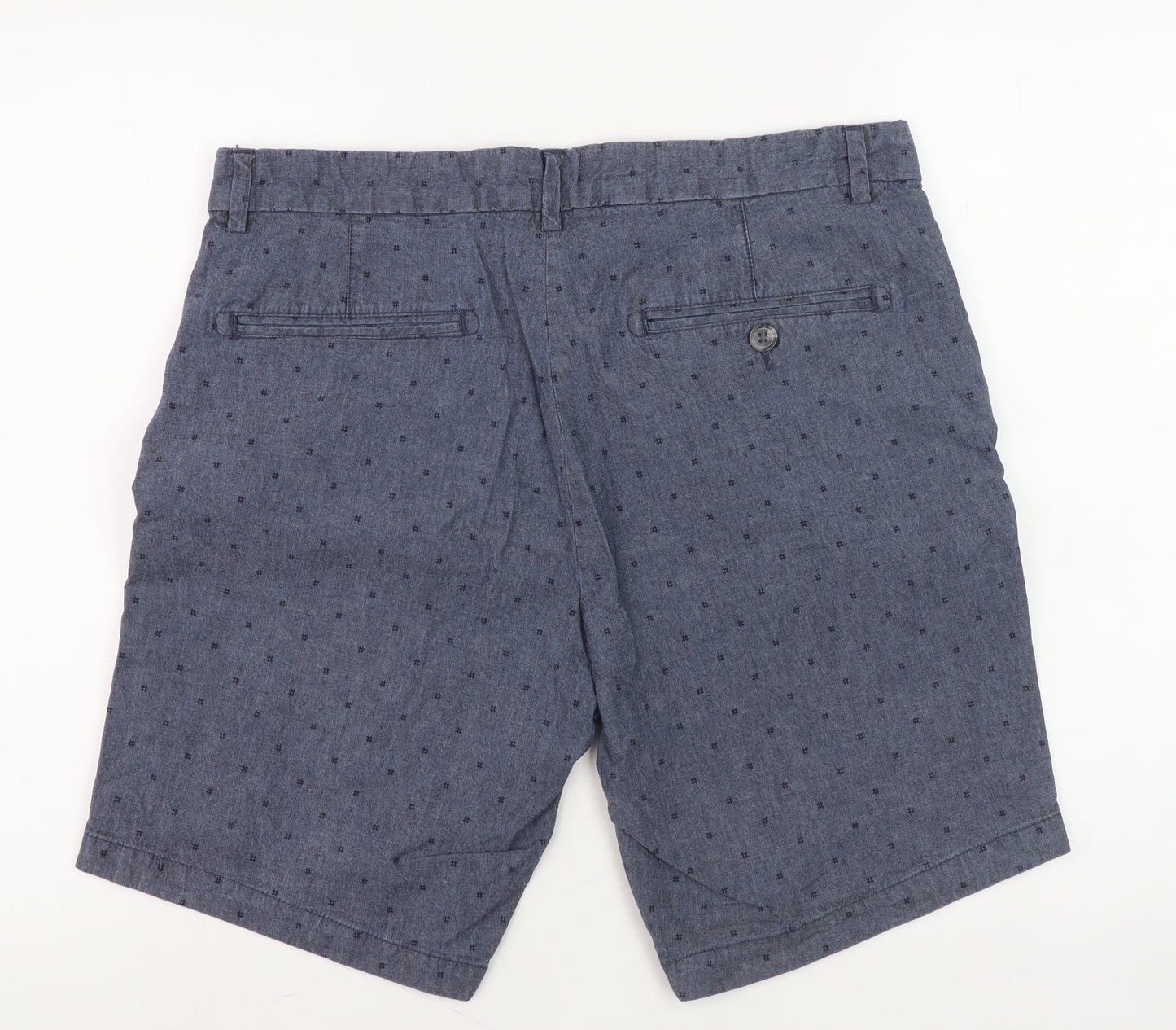 Next Men's Blue Chino Shorts, Size 36 - Belted Casual Style