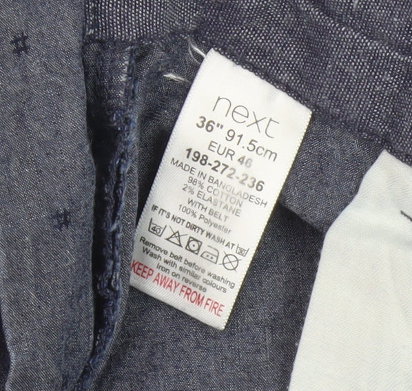 Next Men's Blue Chino Shorts, Size 36 - Belted Casual Style