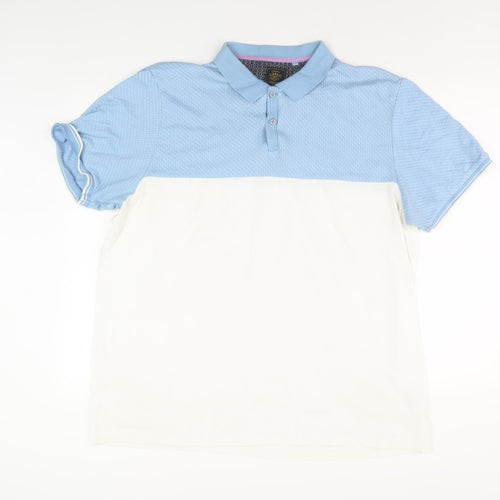 Next Men’s 2XL Blue Colourblock Polo Shirt