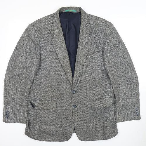 C&A Men's Grey Short Length Herringbone Blazer