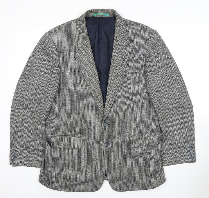 C&A Men's Grey Short Length Herringbone Blazer