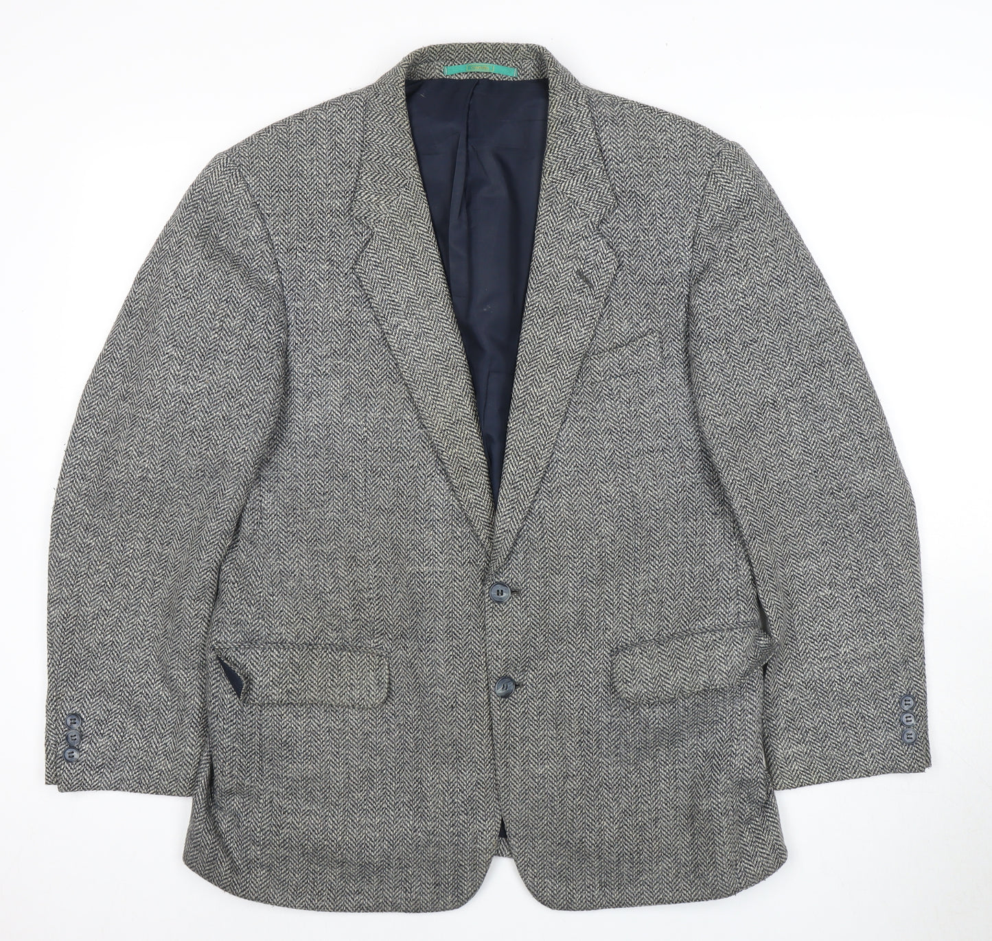 C&A Men's Grey Short Length Herringbone Blazer