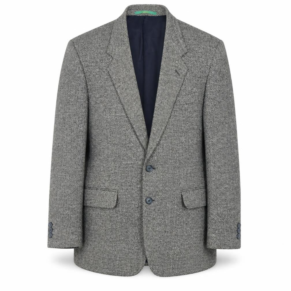 C&A Men's Grey Short Length Herringbone Blazer