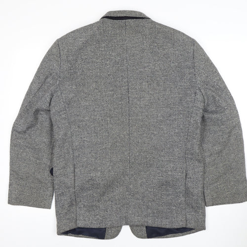 C&A Men's Grey Short Length Herringbone Blazer
