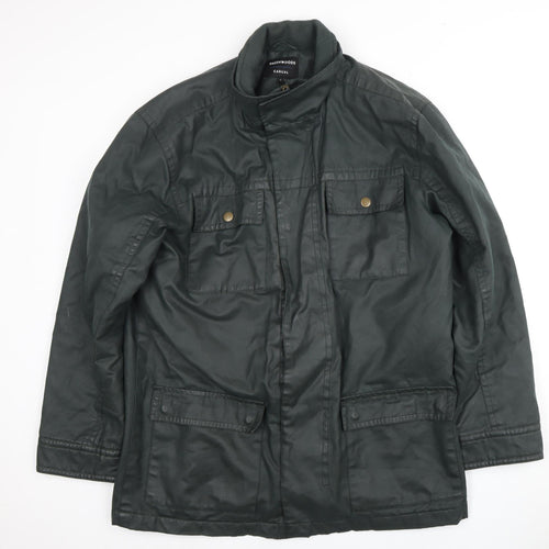 Greenwoods Men's Green Military Jacket Size L