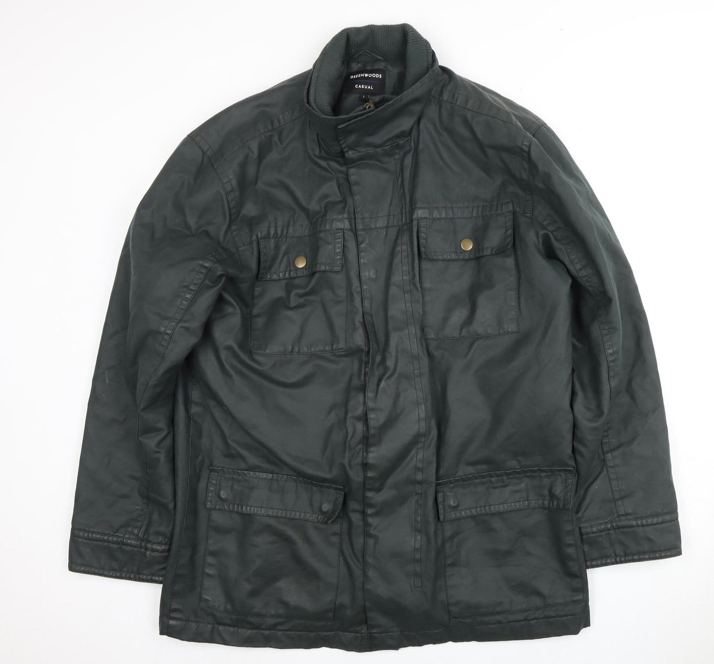 Greenwoods Men's Green Military Jacket Size L