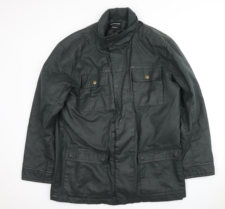 Greenwoods Men's Green Military Jacket Size L