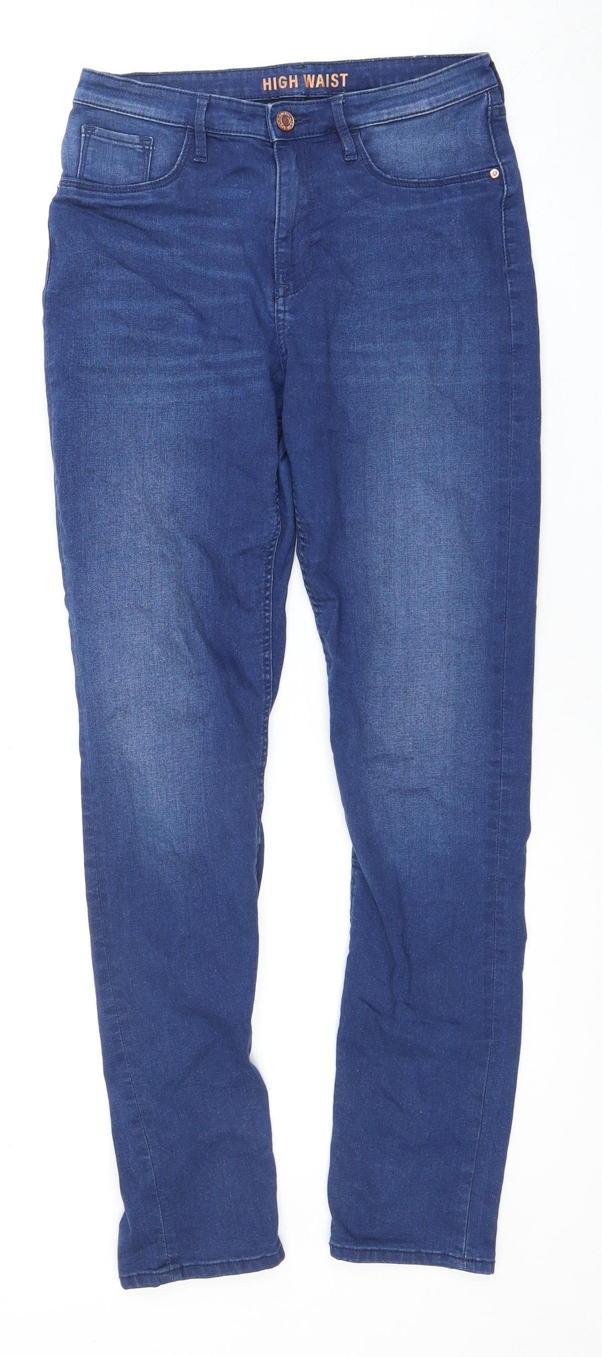 Girls Blue High Waist Skinny Jeans - Size 12 Years, Casual Wear