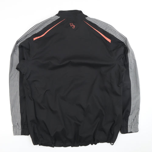 Ping Men's Black Check Jacket, Stand-Up Collar, Full Zip