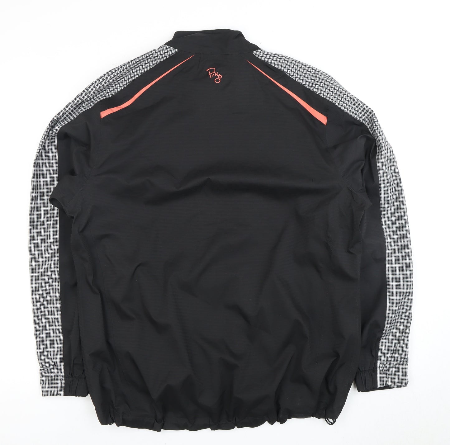 Ping Men's Black Check Jacket, Stand-Up Collar, Full Zip