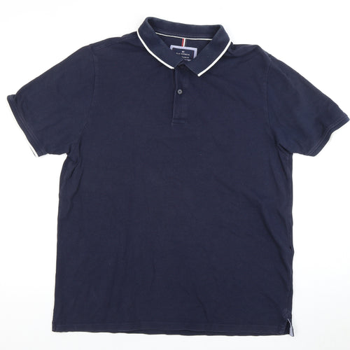 Blue Harbour Men's Blue Polo Shirt L Relaxed Fit