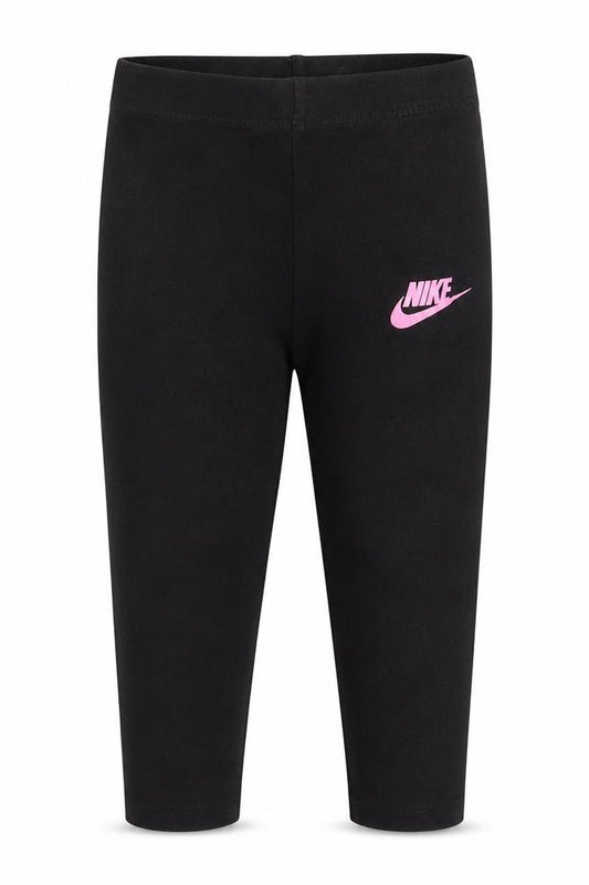 Front view of Nike Black Leggings, unisex baby, 18-24 months, sports style