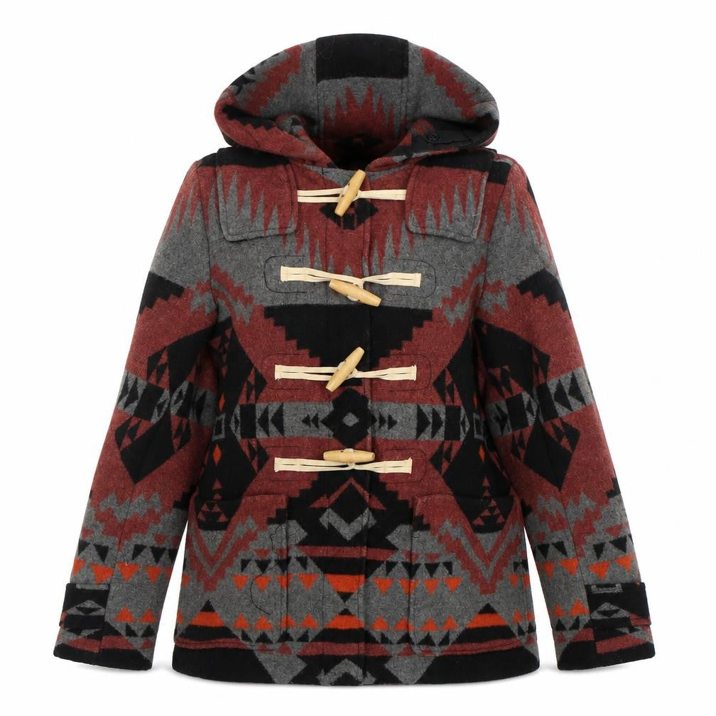 Front view of Gap Women's Multicoloured Geometric Toggle Coat XS