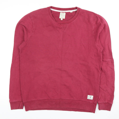Jack Wills Men's Pink Medium Pullover Sweatshirt