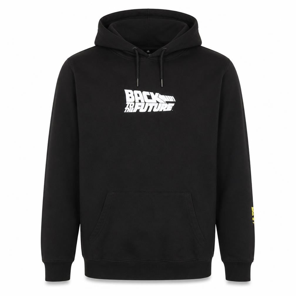 Front view of Universal Men’s Black XL Back to the Future Hoodie