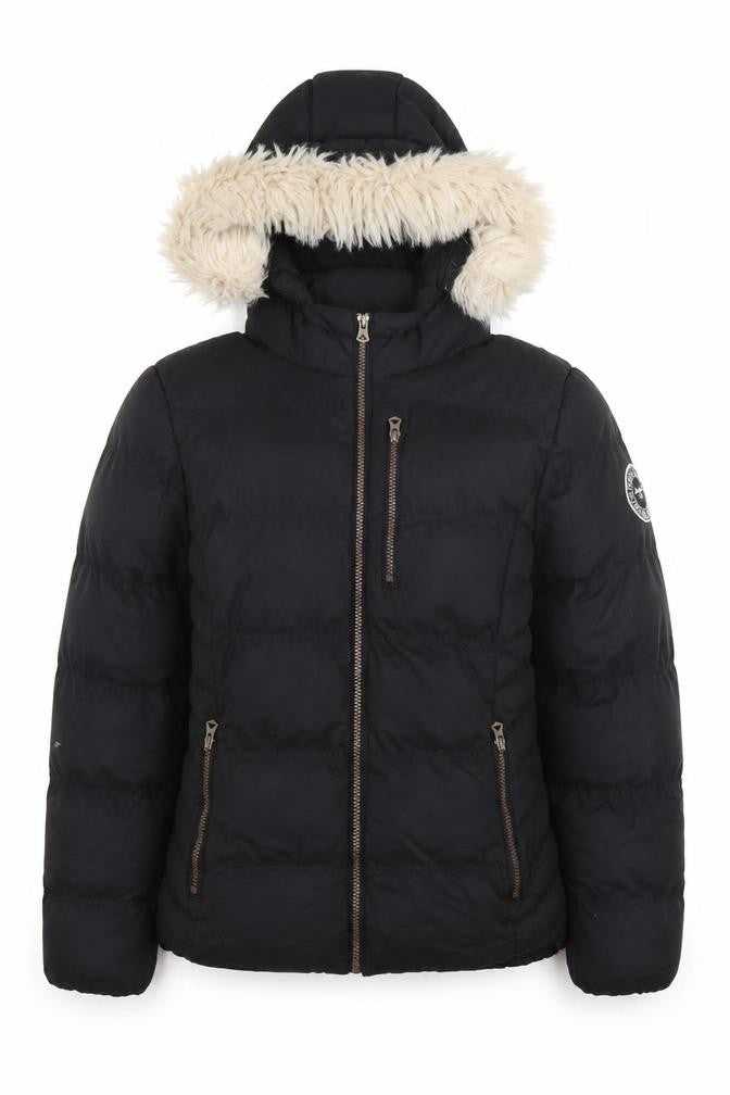 Front view of SoulCal Women's Black Puffer Jacket, size 10