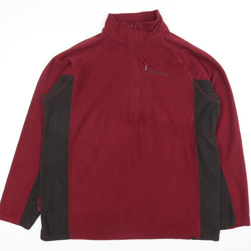 Mountain Warehouse Men's Red 1/2 Zip Fleece Sweatshirt M