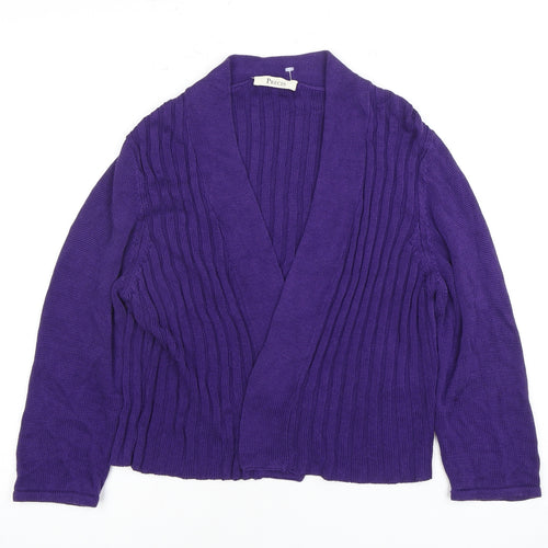 Precis Women's Purple Open Front Cardigan Long Sleeve in Large