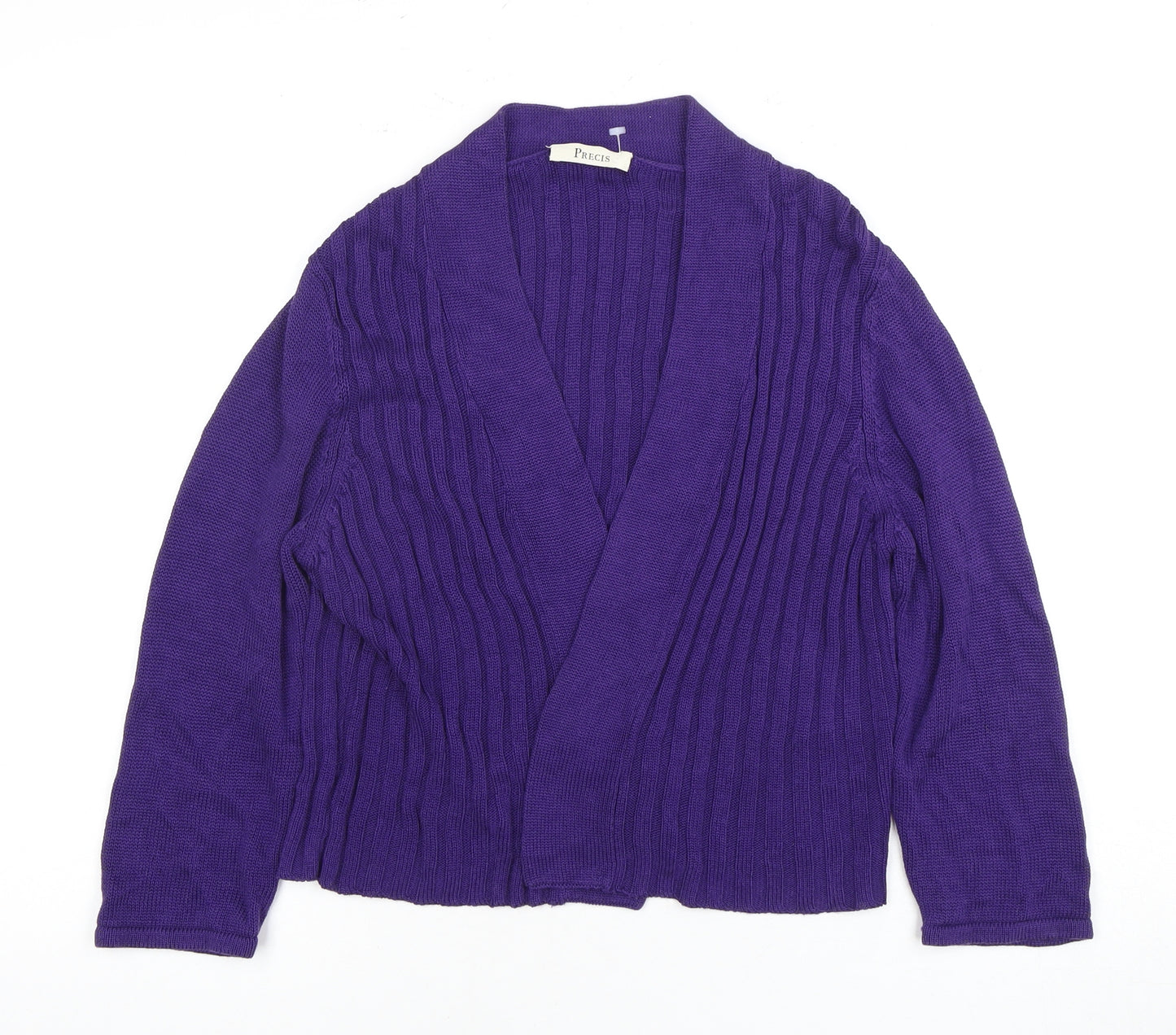 Precis Women's Purple Open Front Cardigan Long Sleeve in Large