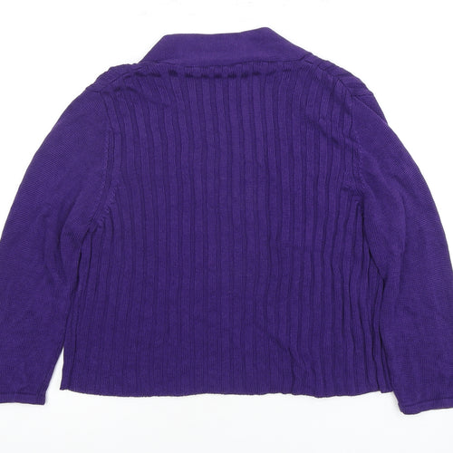 Precis Women's Purple Open Front Cardigan Long Sleeve in Large