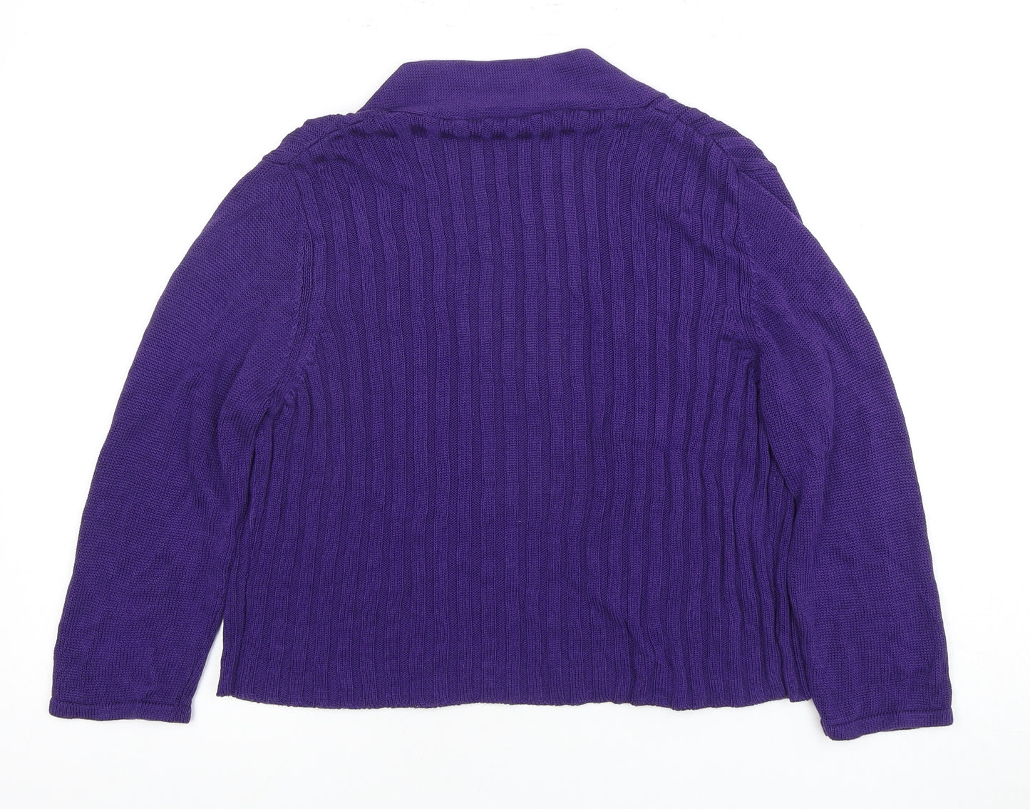 Precis Women's Purple Open Front Cardigan Long Sleeve in Large