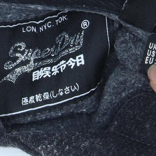 Superdrys Women's Black Glitter Logo Pullover Hoodie M