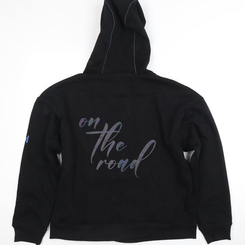 Black Graphic Print Hoodie, Small, Hooded, Very Good