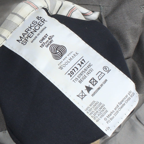 Marks and Spencer Beige Men's 42S Blazer Jacket