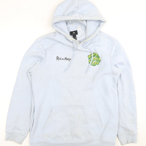 H&M Men's Blue 'Rick and Morty' Graphic Hoodie M